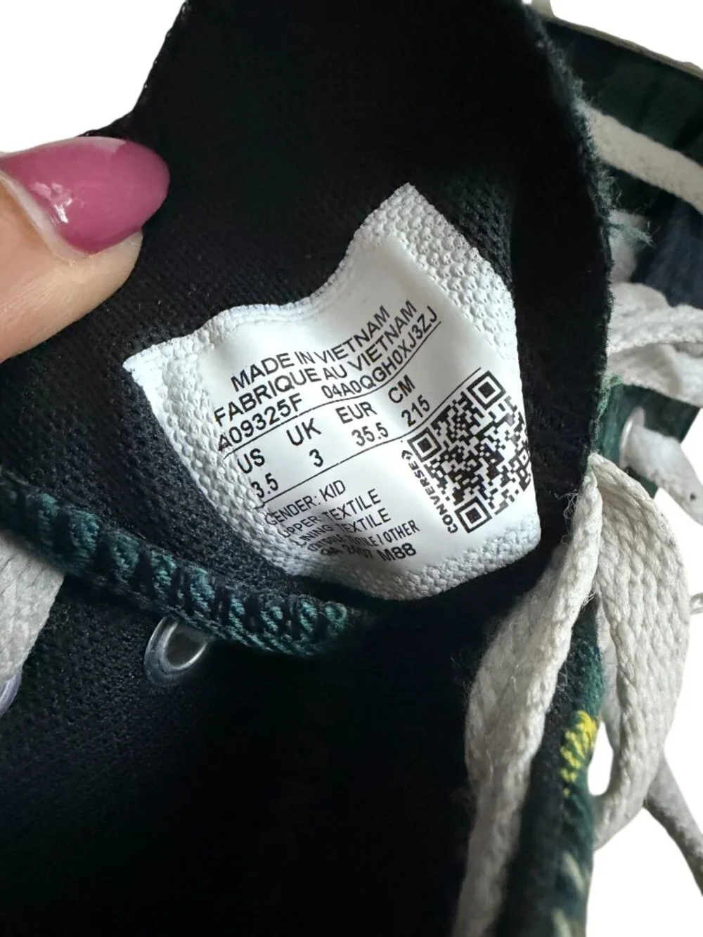 CONVERSE Unisex Kids Green Plaid hi Top Sneakers Size 3.5
